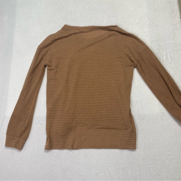 Jodifl Waffle Knit High Low Sweater Caramel Brown Size Medium - Picture 6 of 14
